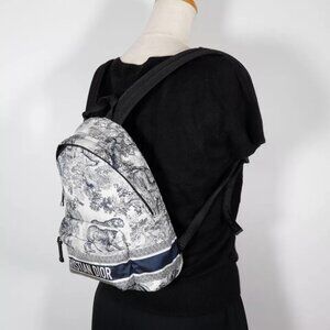 Dior Small backpack Backpack Daypack M6108SNTJ Toile de Jouy Black / white